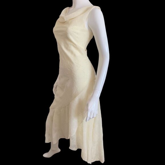 PROM DRESS B Darlin Cream Sparkly Sleeveless Asymmetrical Dress size 7/8 - Picture 5 of 16